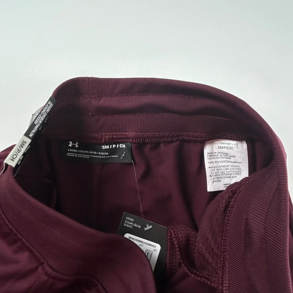 Under Armour Mens S Sportstyle Tricot Joggers Maroon Burgundy Pants NEW